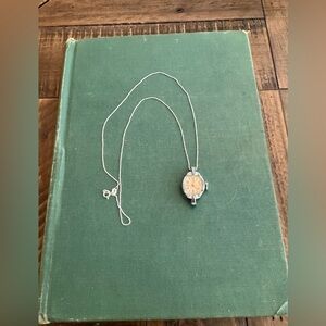 Vintage Timex Silver Tone Watch Face Necklace Sterling Silver 925 18in Box Chain